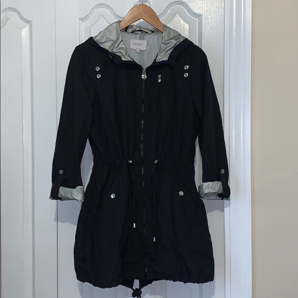 Laundry by Shelli Segal Black Rain Jacket